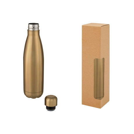 cove tyhjiöeristetty pullo, kullan värinen juomapullo, kartonkipakkaus