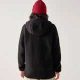 haglöfs naisten pörröinen fleecetakki hupulla, musta, selkä