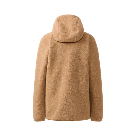 haglöfs naisten pörröinen fleecetakki hupulla, vaaleanruskea, selkä