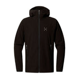 haglöfs softshell takki hupulla, musta