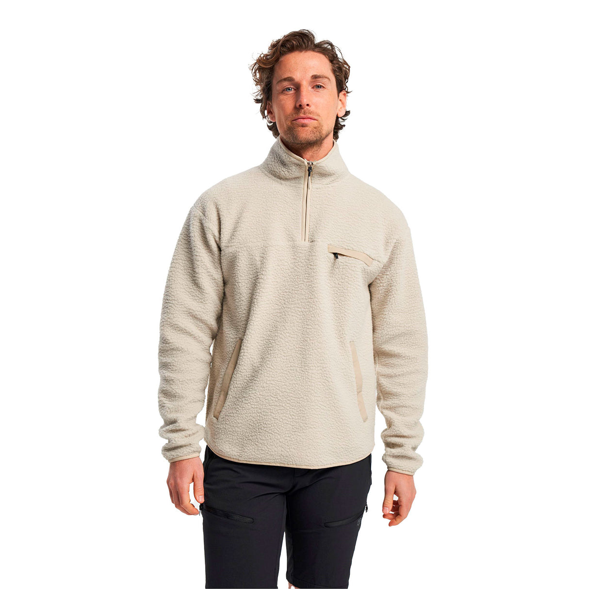 hiekanharmaa tenson half zip fleecepaita