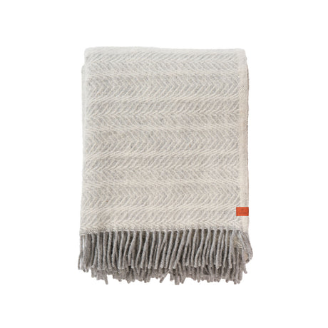 Klippan Skänor torkkupeitto, vaaleanharmaa/valkoinen