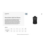 kokotaulukko Mount Adams Light Vest Women