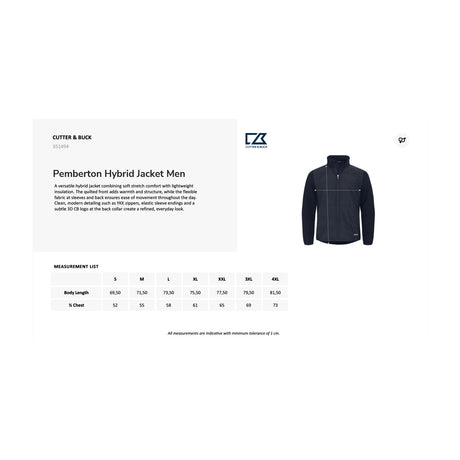 kokotaulukko Pemberton Hybrid Jacket Men