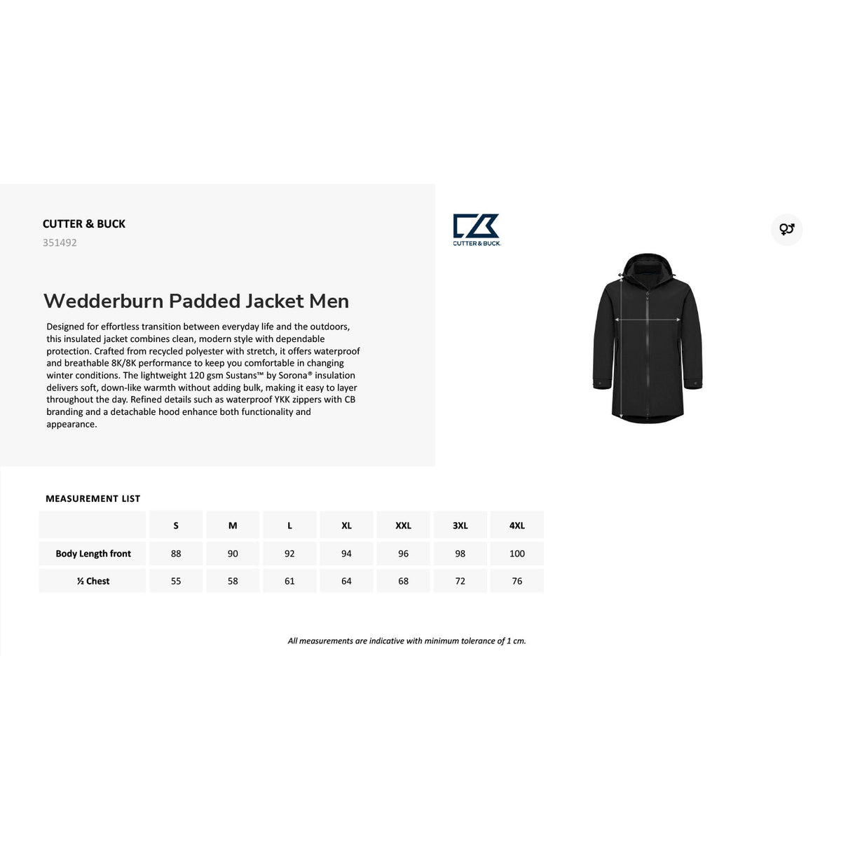 kokotaulukko Wedderburn Padded Jacket Men