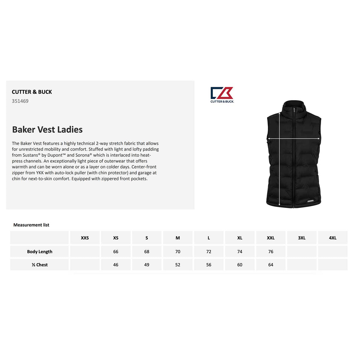 kokotaulukko baker vest ladies, naisten toppaliivi