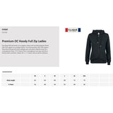 kokotaulukko naisten clique Premium OC Hoody Full Zip