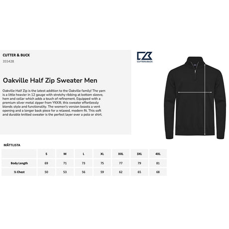 kokotaulukko cutter buck Oakville Half Zip Sweater Men miesten