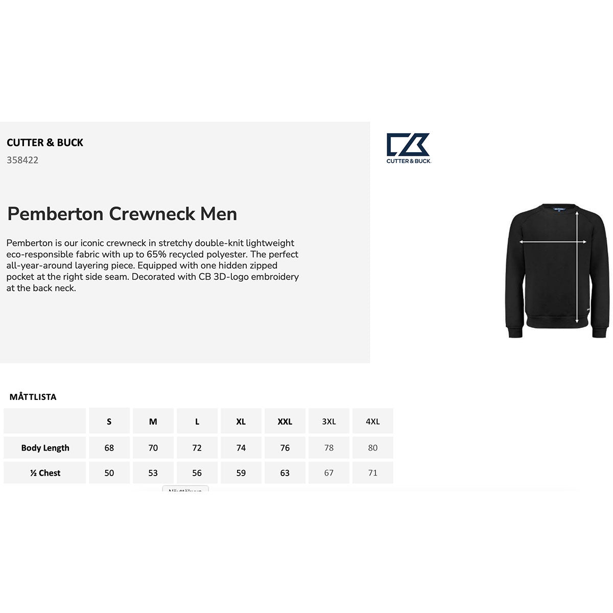 miesten kokotaulukko cutter buck pemberton crewneck