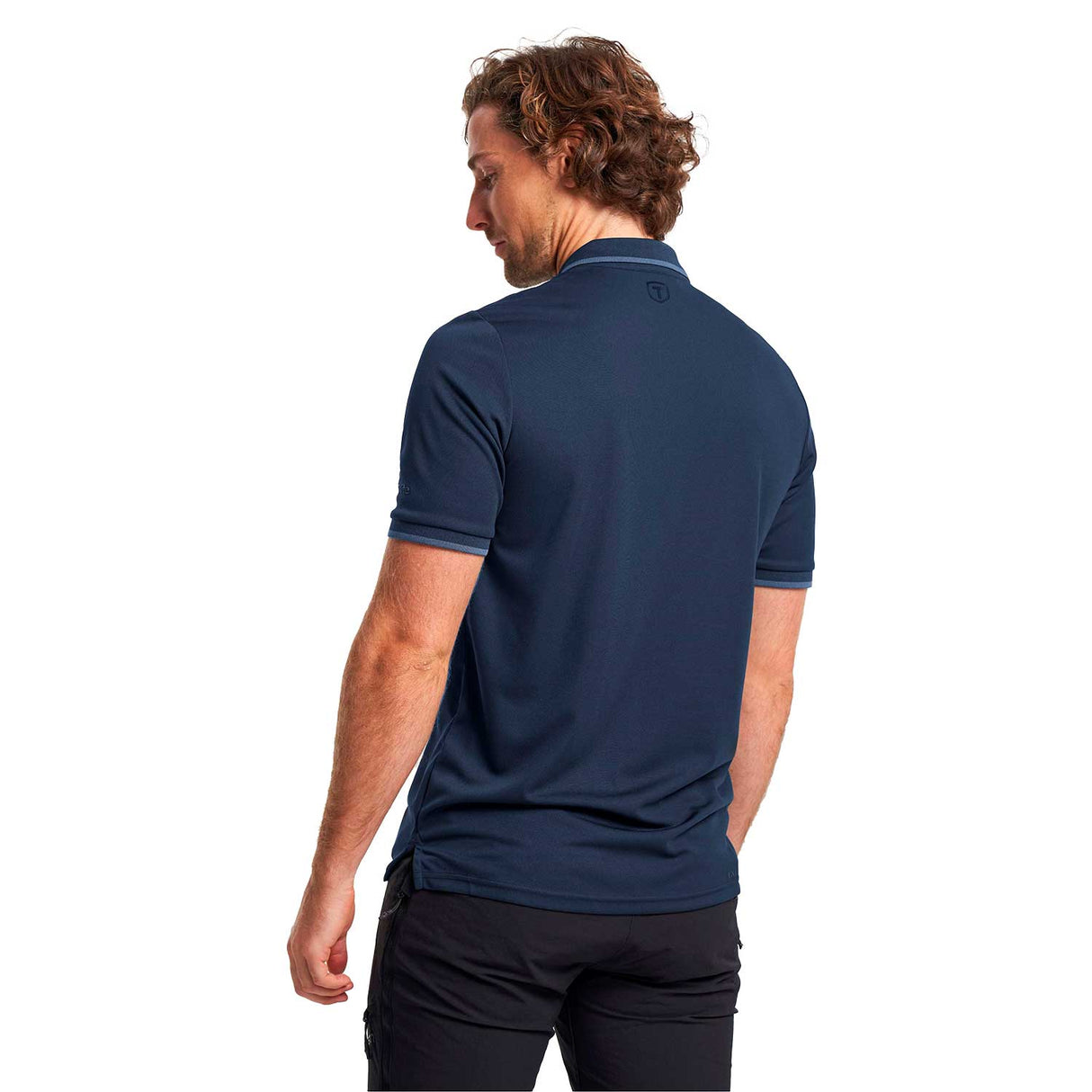 miesten tummansininen Tenson TXlite Quickdry Polo, selkä