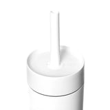 MiiR Sipper Straw Bottle juomapullo pillillä, valkoinen, pilli ja kansi