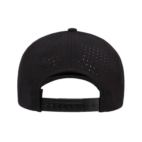 musta YP Classics 5-panel perforoitu snapback lippis, takaosa