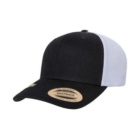 musta-valkoinen YP Classics® recycled mesh retro trucker lippis 2-tone