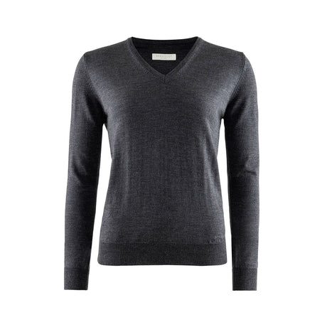 Berkeley Wilton Merino V-neck naisten merinovillaneule, tummanharmaa