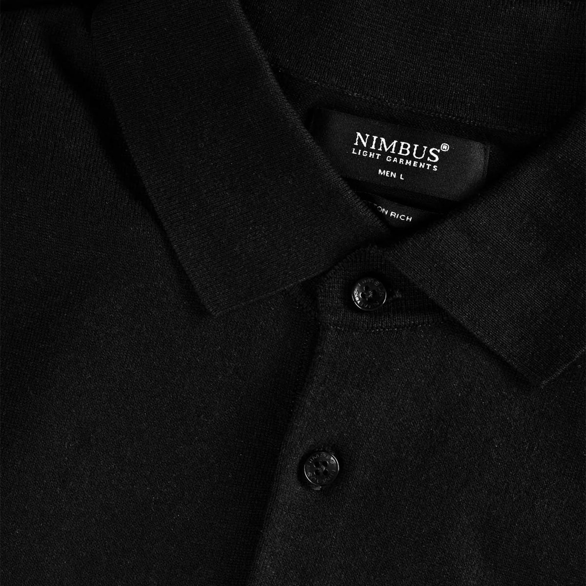 nimbus brighton miesten neule poolo, musta, pikee kaulus