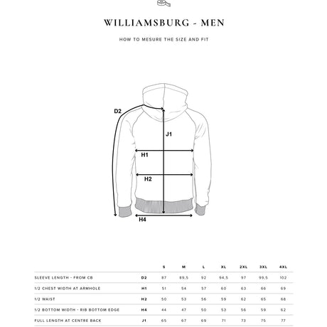 nimbus williamsburg vetoketjullinen huppari kokotaulukko, miesten