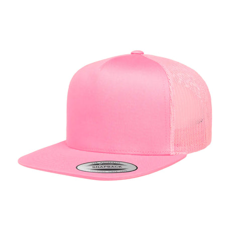 pinkki trucker lippis suoralla lipalla, 5 paneelia