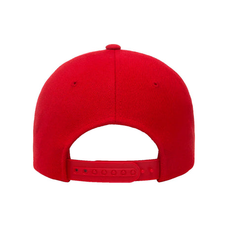 punainen 5-panel baseball snapack lippis, takaosa