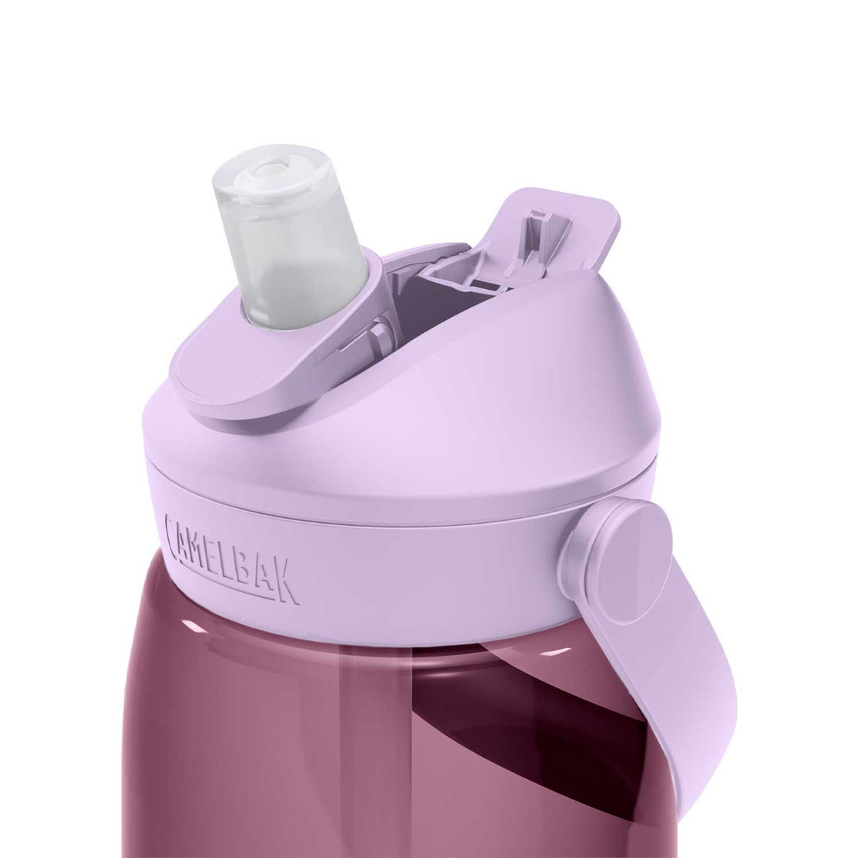 purple sky violetii camelbak Thrive Flip Straw Bottle 1L juomapullo pillillä