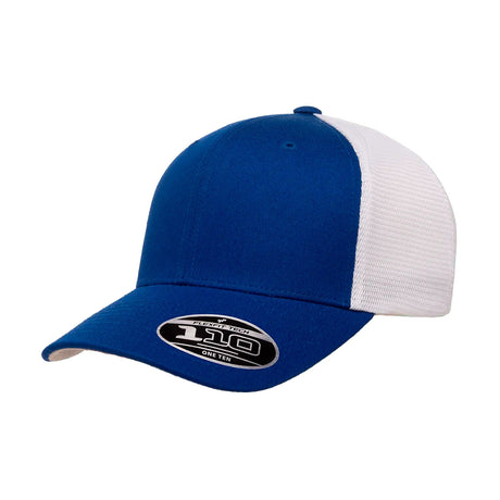 sininen-valkoinen 110 mesh cap 2-tone trucker lippis