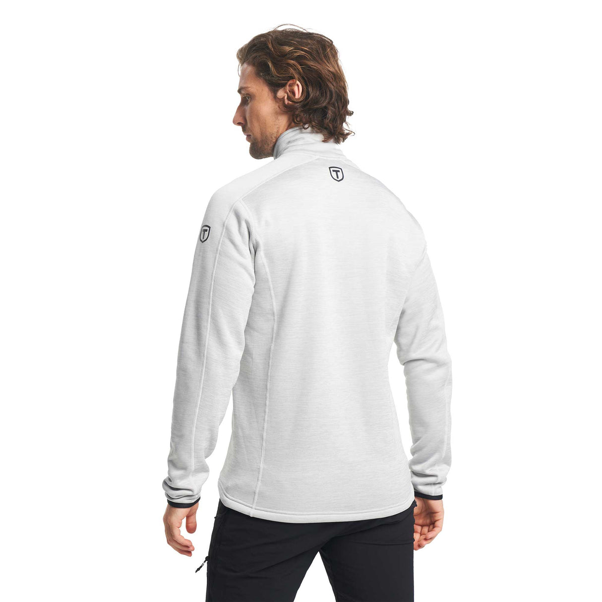 tenson TXlite Midlayer Full Zip Men vaaleanharmaa, selkä