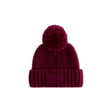 toasty patch beanie, burgundy tummanpunainen