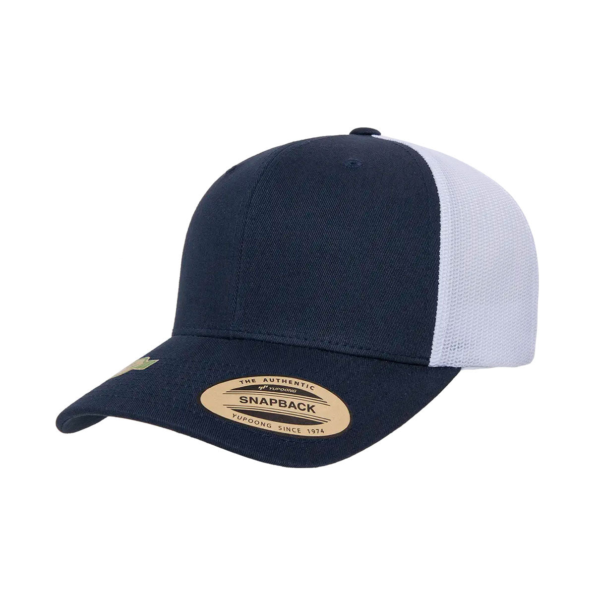 tummansininen-valkoinen YP Classics® recycled mesh retro trucker lippis 2-tone