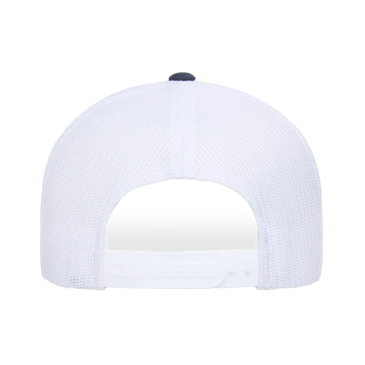 tummansininen-valkoinen YP Classics® recycled mesh retro trucker lippis 2-tone, takaosa