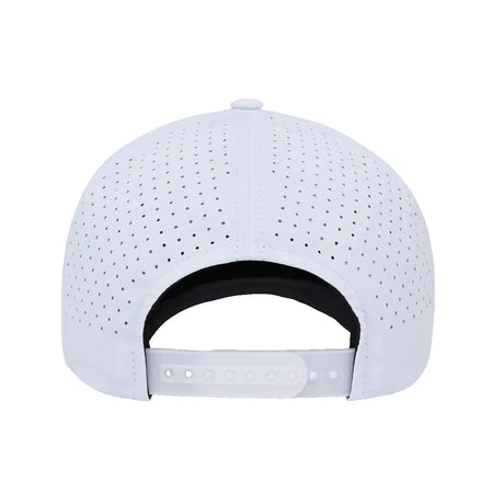 valkoinen YP Classics 5-panel perforoitu snapback lippis, takaosa