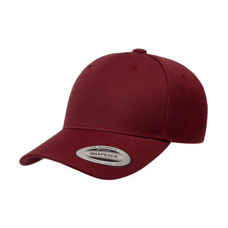 viininpunainen 5-panel baseball snapack lippis